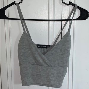 Pretty Little Thing Grey Crop Top
